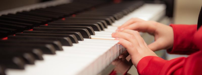 playing digital piano