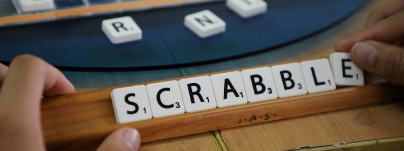 playing scrabble
